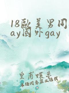 18欧美男同gay国外gay