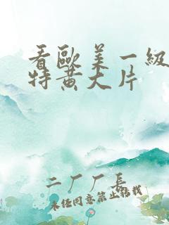 看欧美一级特黄特黄大片