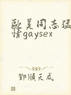 欧美同志猛男激情gaysex