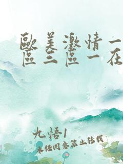 欧美激情一区二区三区一在线