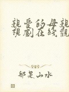 亲爱的母亲5电视剧在线观看全集免费