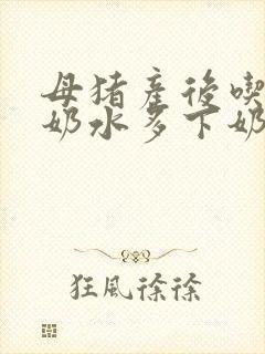 母猪产后吃什么奶水多下奶快