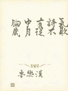 胸中有诗气自华岁月从不败美人