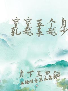 宝宝五个月,母乳越来越少怎么办