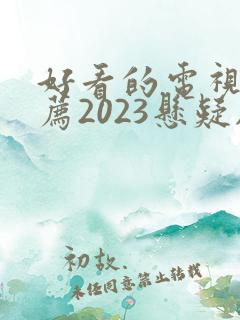 好看的电视剧推荐2023悬疑剧