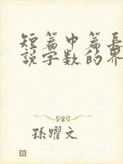 短篇中篇长篇小说字数的界定