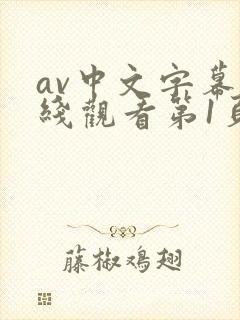 av中文字幕在线观看第1页