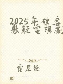 2025年破案悬疑电视剧排行榜