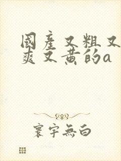 国产又粗又猛又爽又黄的a