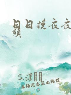 日日摸夜夜爽视频