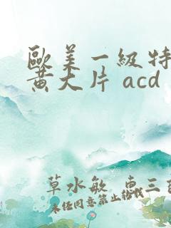 欧美一级特黄特黄大片 acd