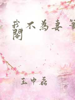 我不为妻 笔趣阁