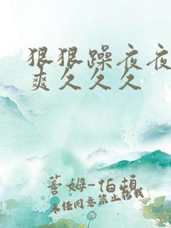 狠狠躁夜夜躁人爽久久久