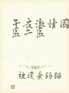 午夜激情国产一区二区