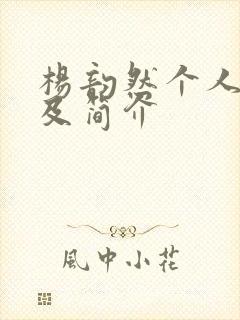 杨韵然个人资料及简介