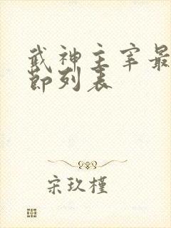 武神主宰最新章节列表