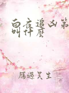 白夜追凶第二部叫什么