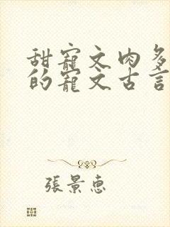 甜宠文肉多好看的宠文古言