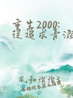 重生2000:从追求青涩校花同桌开始第二部