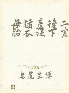 母猪产后二天了胎衣没下完咋办