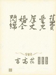 闪婚厚爱旧时绵绵全文免费阅读