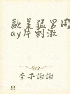 欧美猛男同志gay片刺激