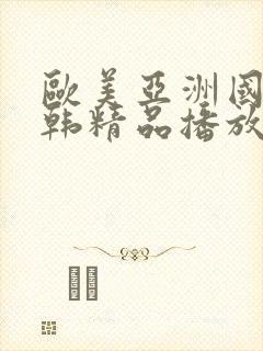 欧美亚洲国产日韩精品播放