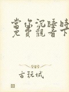 当你沉睡时漫画免费观看下拉式