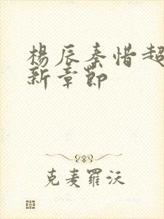 杨辰秦惜超前更新章节