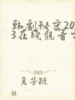 韩剧秘密2013在线观看电视剧全集