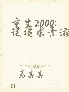 重生2000:从追求青涩校花同桌开始最新版