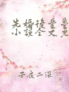 先婚后爱梦筱二小说全文免费阅读