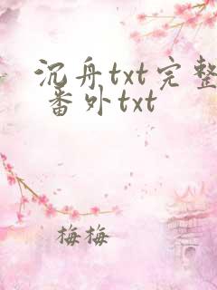 沉舟txt完整 番外txt