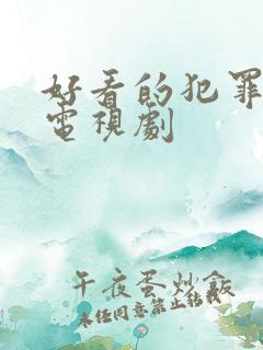 好看的犯罪破案电视剧