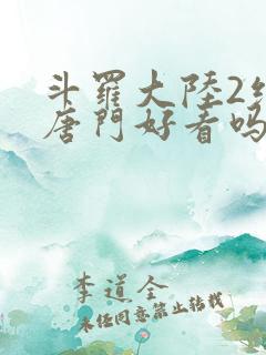 斗罗大陆2绝世唐门好看吗