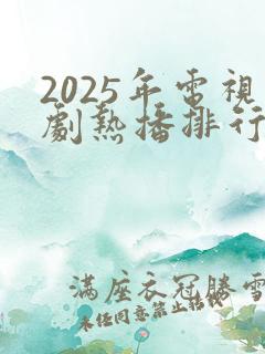 2025年电视剧热播排行榜