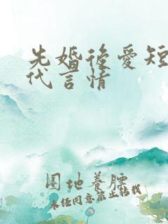 先婚后爱短篇现代言情