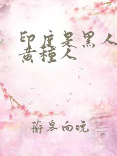 印度是黑人还是黄种人