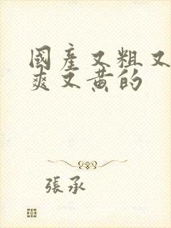 国产又粗又猛又爽又黄的