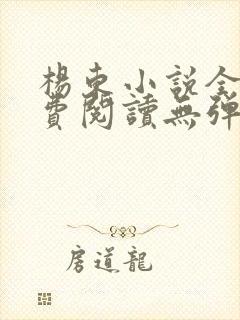 杨东小说全文免费阅读无弹窗