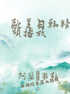 欧美日韩精品视频播放