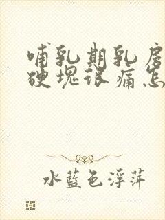 哺乳期乳房有了硬块很痛怎么办