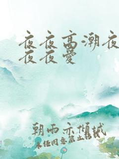 夜夜高潮夜夜爽夜夜爱