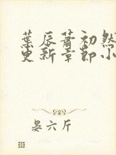 叶辰萧初然最新更新章节小说