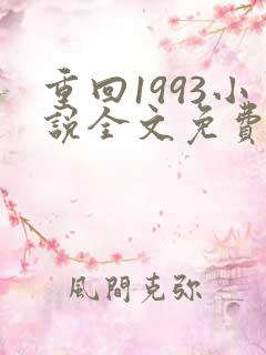 重回1993小说全文免费阅读无弹窗