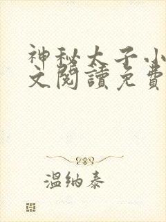 神秘太子小说全文阅读免费无弹窗