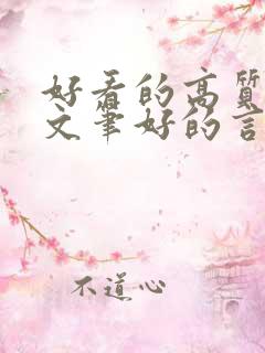 好看的高质量的文笔好的言情