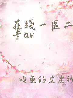 在线一区二区不卡av