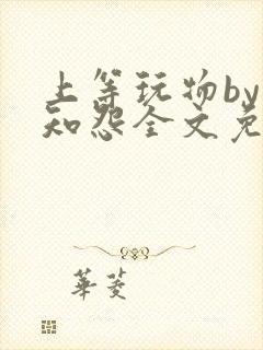 上等玩物by长知怨全文免费阅读笔趣阁