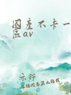 国产不卡一区二区av